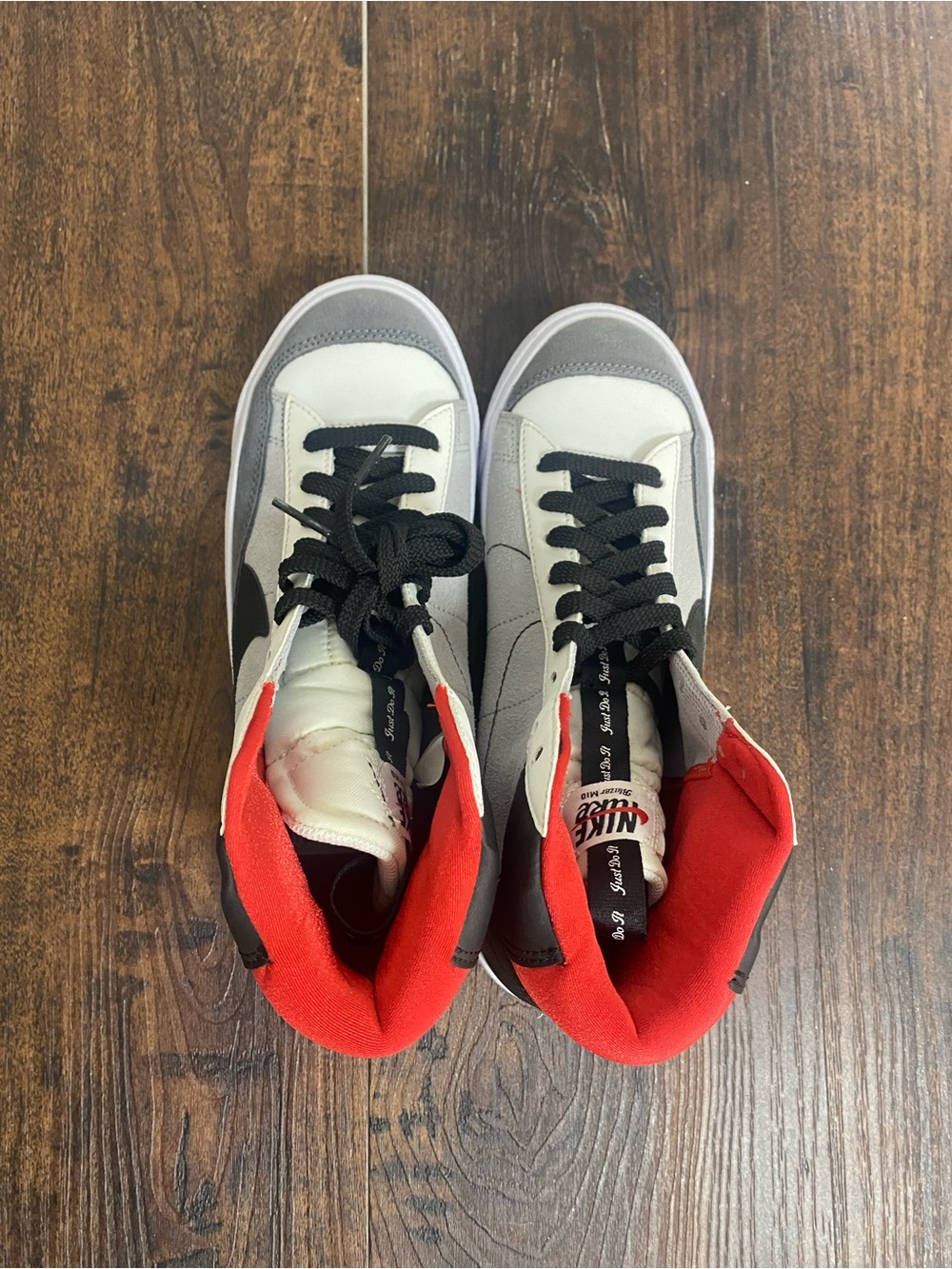 Nike Low/Mid Top Sneakers in Red, White & Gray